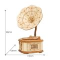 RoboTime 3D dřevěná skládačka Starožitný gramofon
